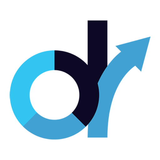 A Logo in Blue and Black Color on a Transparent Background