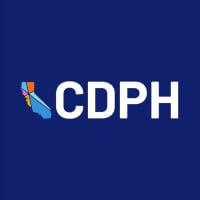 CDPH logo featuring a stylized map of California in various colors next to the white letters "CDPH" on a blue background, symbolizing the agency’s commitment to AI and data strategy.